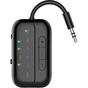 Transmitter Receiver, 2-in-1 V5.3  Adapter for Airplane, TV, PC, Gym, . Supports up to 2 AirPods/Headphones. Audio Receiver for / Stereo,with AptX Low Latency &