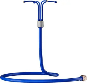 RESTMO Adjustable Standing Misters for Outside Patio, Portable Misting Cooling System with 4 Directional Nozzles, 6FT Water Mister for Hot Summer, Garden, Backyard, Beach, Camping, BBQ