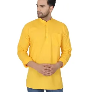 Men's Cotton Kurta Top - Single Piece Design, Comfortable Fit, Versatile Wear Option