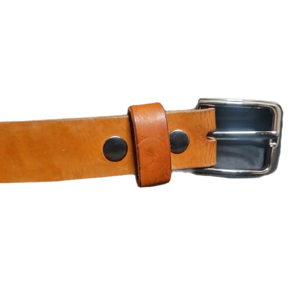 Size 36 tan handmade 1.5 belt reversible belt buckle