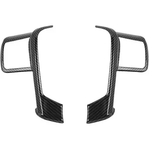 Steering Wheel Trim Compatible with 2008-2016  F250/F350/F450/F550 & 2007-2012  Expedition, Steering Wheel Cover, Interior Accessorie Carbon Fiber Black