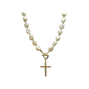 Bezel Cross Necklace