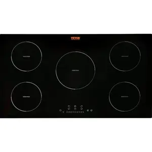 Electric Cooktop, 5 Burners, 36'' Induction Stove Top, in Magnetic Cooktop 9200W, 9 Heating Level Multifunctional Burner, LED Touch Screen w/ Child Lock Over-Temperature Protection