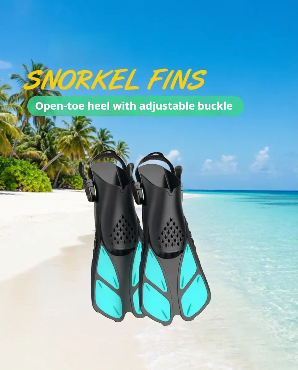 Adjustable Silicone Swim Fins for Men and Women – Suitable for Freestyle Training and Freediving