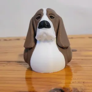 Basset Hound dog duck figure 2.5 inches tall 3D-printed from hard plastic great decor for jeeps and dog lovers