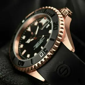 Steinhart Ocean One 42mm PINK GOLD Ceramic Bezel Automatic Swiss Dive Watch 103-0893
