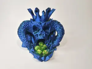 3D Printed Skull Dice Tower, Dice Included
