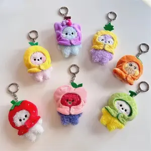 BT21 mini fruit plush doll pendant keychain can be hung on bags. It's a very practical celebrity peripheral, also a good gift.