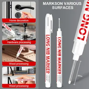 10-Piece Woodworking Pen & Deep Hole Long Tip Marker Set, Waterproof Quick-Dry Design, Writing Pens, Ideal for DIY Home Decor, Hardware Experts