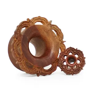 Ornamental Wood Tunnel Plugs