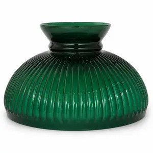 Green Ribbed Flair Top Student Lamp Shade | 10" Ring, 9¾" Bottom | SKU 12554