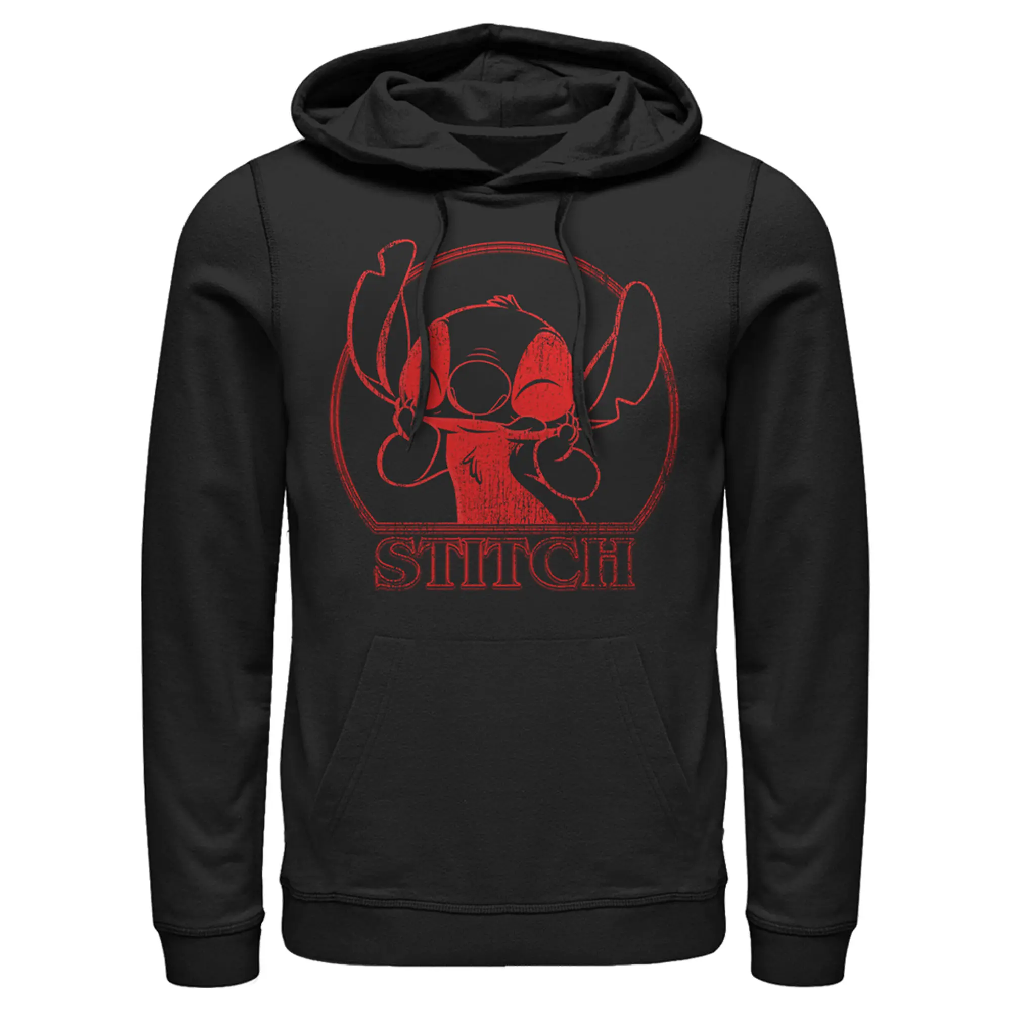Men's Lilo & Stitch Smiling Big in Red Pull Over Hoodie