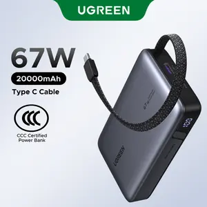 UGREEN Nexode Power Bank, 20000mAh 67W Laptop Portable Charger with Built-in USB-C Cable 72Wh Fast Charging Business Travel Battery Pack for MacBook Pro/Air/ipad/iPhone 17/Samsung S25/Dell/HP/Lenovo