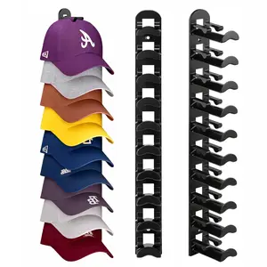 2 Pack Wall-Mounted Hat Hook For baseball caps, Hat Organizer Holds Up to 20 Hats, With Strong Adhesive And Nail,Two Installation Methods,Universal Hat Rack for Wall/Closet Door/Bedroom, Hat Storage Rack For Men,Space-Saving,Hat Rack For Caps Decoration