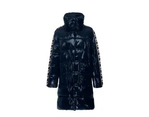 Invicta Lisa Long Glossy Coat Women Puffer Jacket Navy