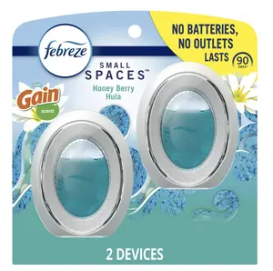 Febreze Small Spaces Air Freshener Gain Honey Berry Hula, 2 Count 0.25 fl oz