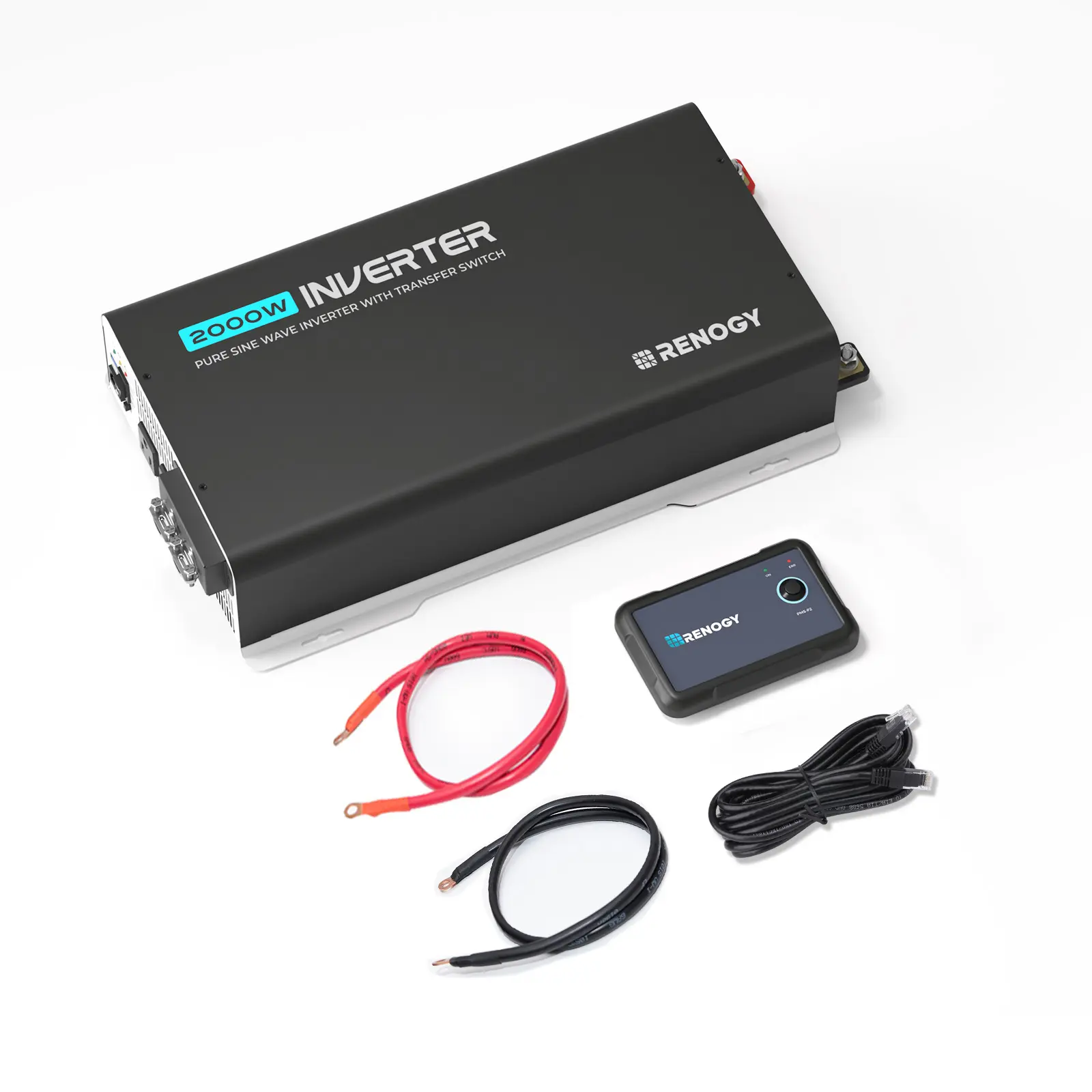 Renogy 2000W Inverter with UPS & Bluetooth | 12V DC to 120V AC for RV, Truck, Home - 4000W Surge Power, Remote Monitoring