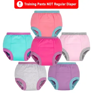 Potty Training Pants – 6 Pack Soft Cotton Solid Color Underwear for Boys & Girls