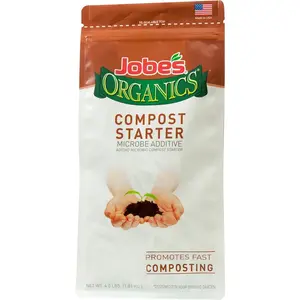 Jobe's Organics Fast Acting Granular Fertilizer Compost Starter, Easy Plant Care Compost Accelerator, 4 lbs Bag