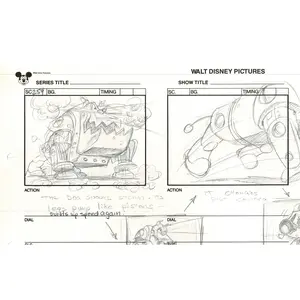 Chip n Dale Rescue Rangers Original Production Animation Storyboard Walt Disney FIRST EPISODE 1988 A19