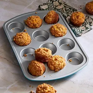 Pampered Chef MUFFIN PAN Steel Baked Steel Baked