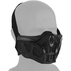 Airsoft Half Face Masks, Half Lower Steel Mesh Airsoft Protective Gear Breathable Silicone Lining Mesh Cover for Adult Men Women BBS Airsoft Shooting CS Survival Games