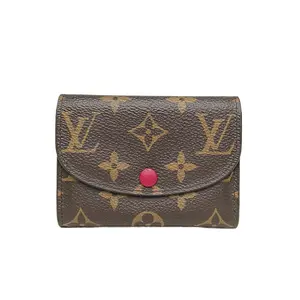 Pre-owned Louis Vuitton PVC Tote Bags ROSALIE bean Short Wallet with monogram 2016