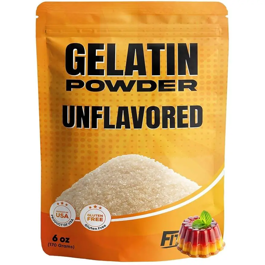 Unflavored Gelatin Powder, 6 oz (170g), Gluten-Free, Made in USA, Ideal for Jellies & Desserts