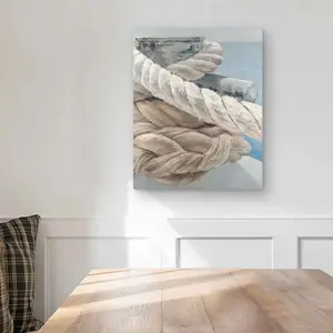 212 MAIN Artistic Marine Coastal Tie-Down Rope Texture Wall Art - 16x20 in Lightweight Aluminum Metal Print, Bedroom Wall Decoration, Home Supplies (Great Gift Option)