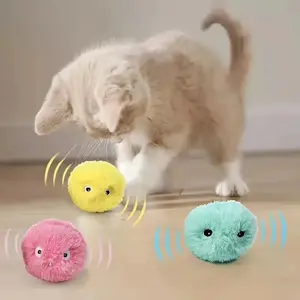 Funny Cat Sound Ball Toy - Touch-Activated Realistic Bird Cricket Frog Sounds Soft Plush Interactive Toy for Cats 5.5cm/2.16inch