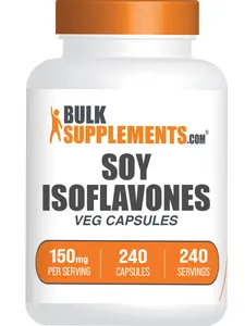 BulkSupplements.com Soy Isoflavones Capsules - Soy Isoflavones Supplement - Vegan & Gluten Free, 1 Capsule per Serving (150mg), 240 Count (Pack of 1)
