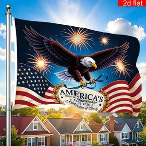 1pc America'S 250Th Anniversary American Flag |   Single-Sided, Polyester, Outdoor Courtyard Decoration, No Electricity Required, Two Hole Ring Independence Day Decorations