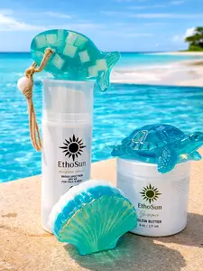 EthoSun Ocean Life Collection Glycerin & Zinc Sea Life Bars for Face & Body - Vegan, Non-Nano Zinc, Goat Milk, Clean Glycerin, Artisanal & Handmade, Reef-Safe, Ocean-Friendly, Daily Facial Care
