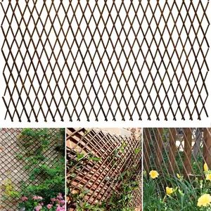 Expandable Willow Lattice Fence Panel  Support Garden Trellis for Climbing Vine Ivy Rose Cucumbers Clematis Outdoors Garden Yard, 36X92 Inch(1PC)