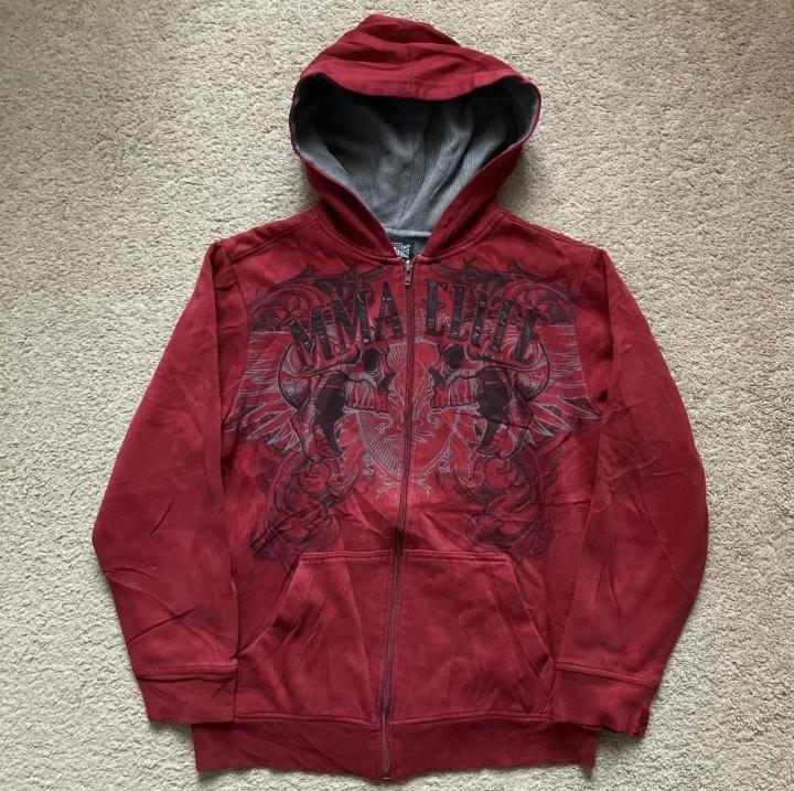 American Vintage Y2K Zip-Up Hoodie – Small – Skull Wing Graphic Streetwear Sweatshirt – Men’s/Unisex Casual Hip Hop Style Menswear Tops Long Sleeve Long Sleeve Pullover Pocket