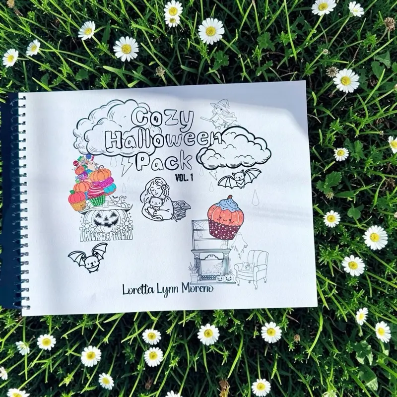 Cozy Halloween Pack Vol. 1 A tiny cozy Halloween coloring experience — handmade, wire‑bound, and oh‑so-cute.