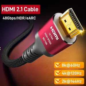 HDMI 2.1 Cable 8K@60Hz Ultra High Speed 4K@120Hz 48Gbps HDMI to HDMI Cables Compatible with PlayStation 5, Xbox Series X, Samsung TVs Game Adapter Alloy Man