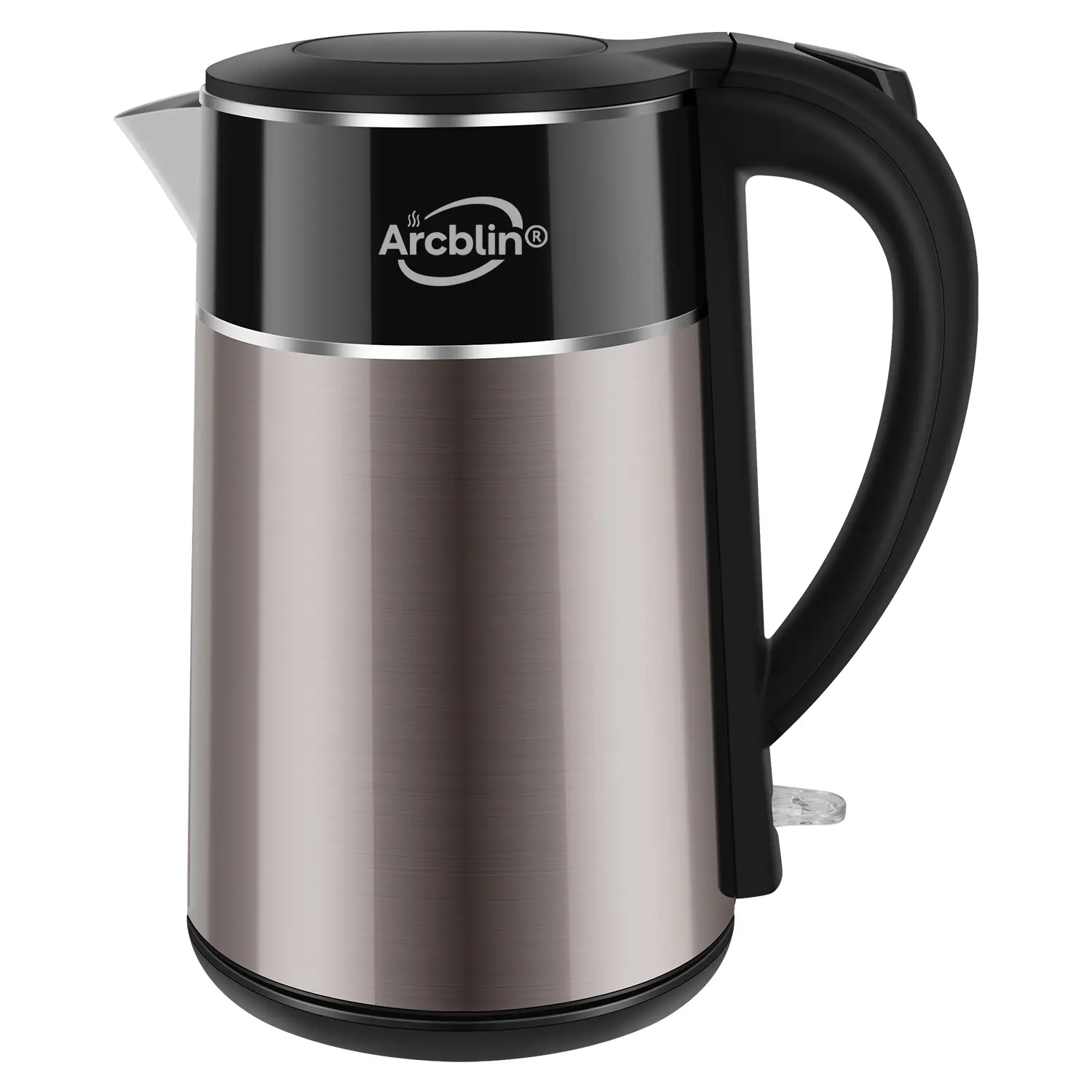 ARCBLIN 1.8L Electric Kettle - 1350W Hot Water Boiler, 100% Stainless Steel Interior, Double Wall Cool Touch, Auto Shut-Off, Boil-Dry Protection, for Tea, Coffee