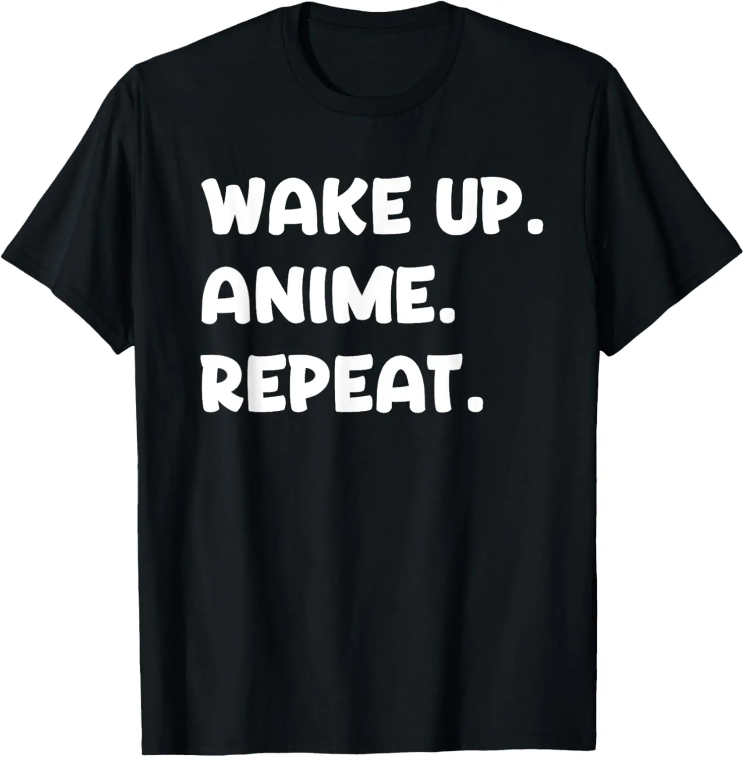 100%cotton Wake Up, Watch Anime, Repeat Funny Weeb Otaku Manga Nerds T-Shirt