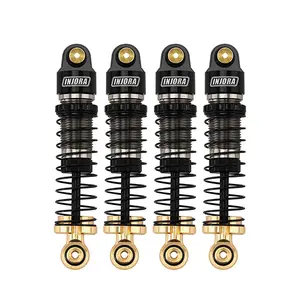 INJORA 40mm Big Bore Oil Shock Absorber for 1/24 SCX24 FCX24M Upgrade, 4.3g/Each(Black Aluminum & Brass)