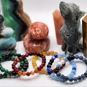 Harry Potter House Natural Crystal Bracelets Slytherin, Gryffindor, Hufflepuff, Ravenclaw with either Gold or Silver Accents