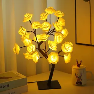 Rose Tree Shaped LED Light, USB Powered LED Desktop Tree Lamp, Decorative Light for Home Bedroom Living Room, Home Decor, Novelty Lighting