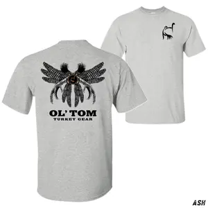 Ol’ Tom Turkey Gear T-Shirt – Turkey Feather Spur Graphic Tee, Vintage Turkey Hunting Apparel, Outdoor Gobbler Hunter Shirt, Rustic Hunting Top for Men and Women