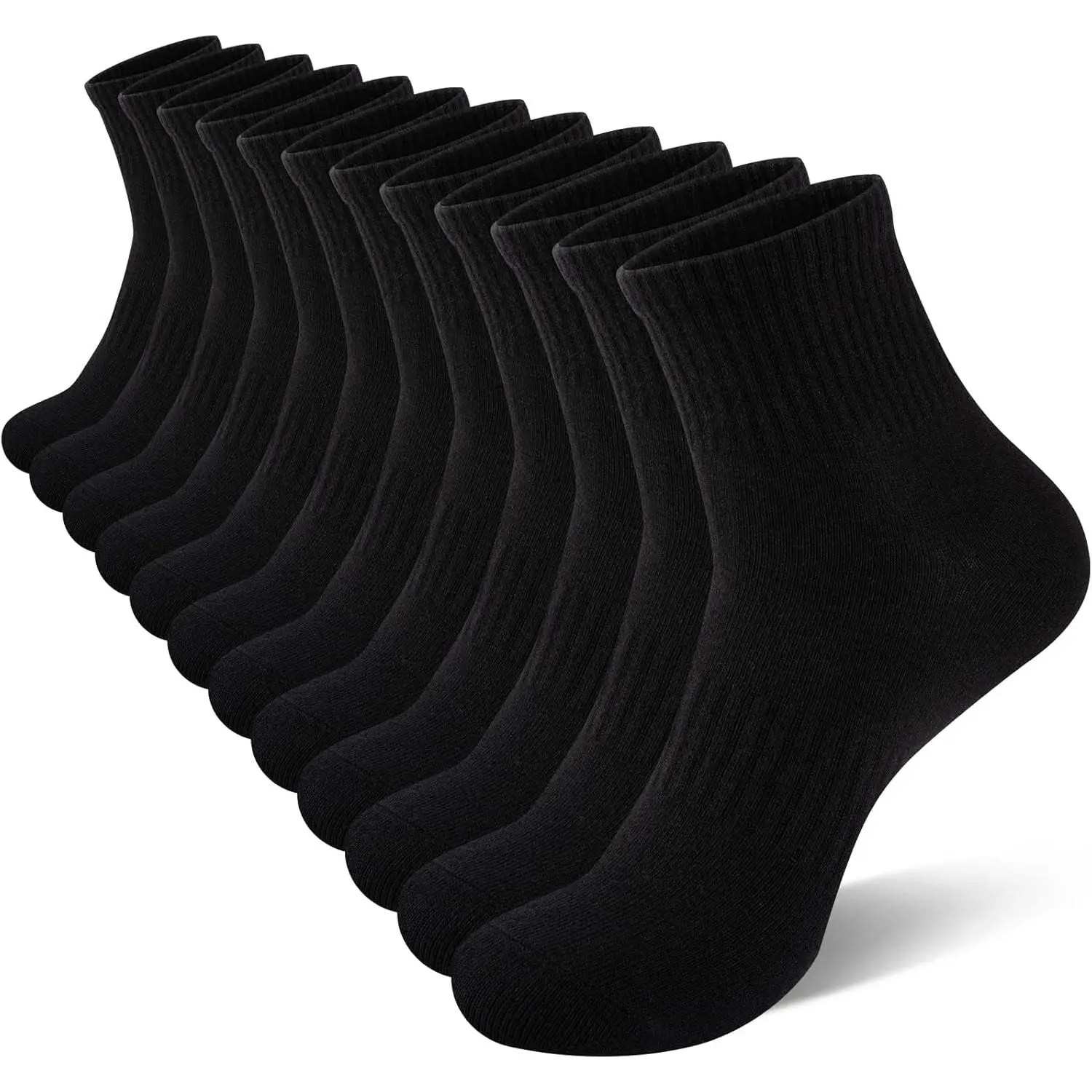 Men's Low Cut Ankle Socks, 6-Pair Pack of Breathable Thin Cotton Mini Crew Socks for Everyday Wear, Menswear