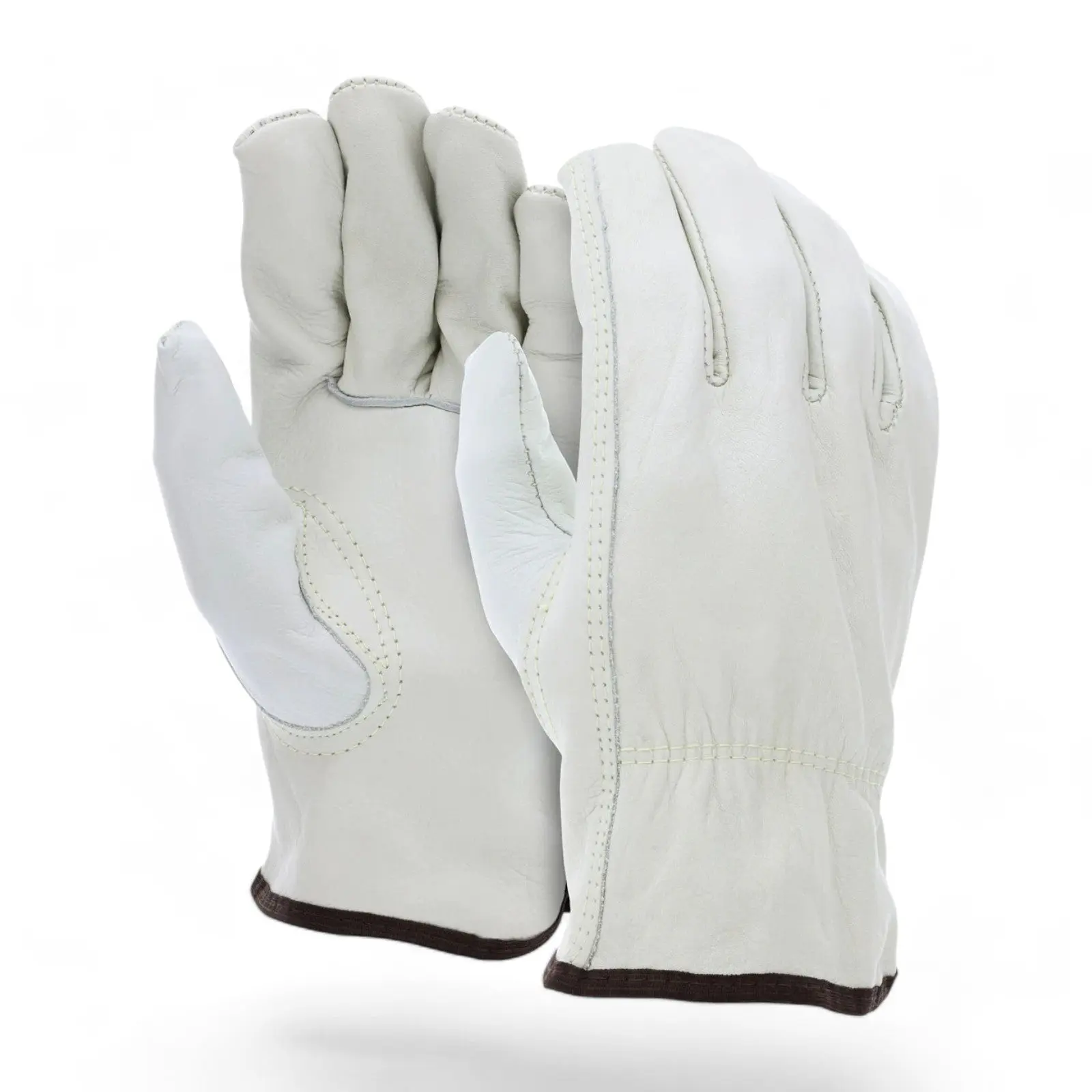 MCR Safety 3313 Snug Buffalo Grain Leather Drivers Work Gloves - 1 Pair, Keystone Thumb, Abrasion Resistance, Color-Coded Hem, Up to 284°F Contact Heat Protection, Elastic Back, Durable, Contact Heat Protection Up To 284°F