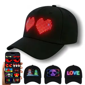 Customizable LED Hat Baseball Cap with Bluetooth – Display Your Message in Full Color! 16×32 Bright Perfect for Parties, Events, and Gifts App App Controlled Multifunctional