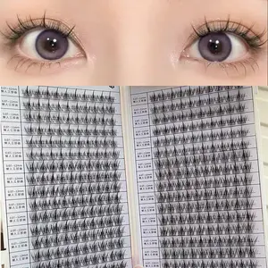 320 Cluster Eyelash Book, DIY Natural, Anime, Cross, Cluster Style Eyelash Extensions Suitable for Beginners with C-roll Self-adhesive Eyelashes, Reusable Mixed Length 11-13mm Wispy Lashes, Diy Lash Clusters