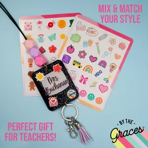 Back to School Composition Notebook Teacher Lanyards - Personalized Lanyard with Name - Lanyard with Badge Holder - Affordable Teacher Gift