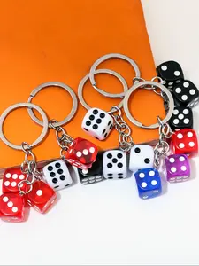 Fashionable Colorful Dice Keychain, Bag Charm, Phone Chain, Car Key Holder, Unique Accessory for Daily Use, Versatile Use, Stylish and Practical Gift Idea