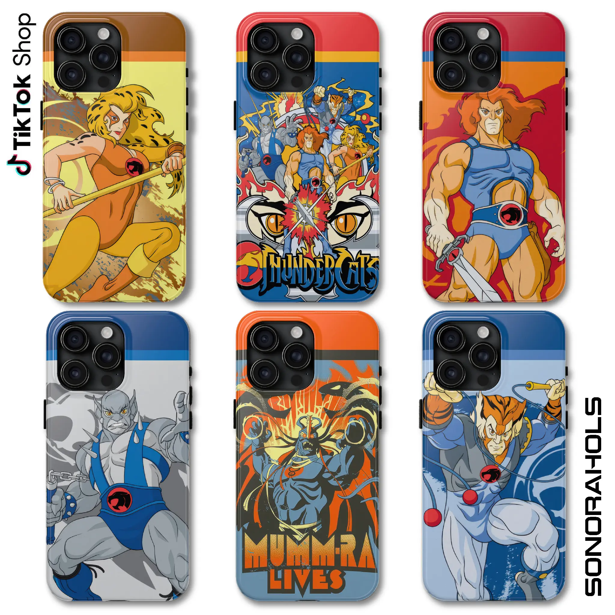 Thunder Cats Lion-O Tygra Cheetara Panthro Phone Case, Mumm Ra The Eye of Thundera Phone Cover, Thunderean roar for iPhone17 ProMax /16/15/14/13/12/11 Plus for Samsung phones, suitable for both men and women,